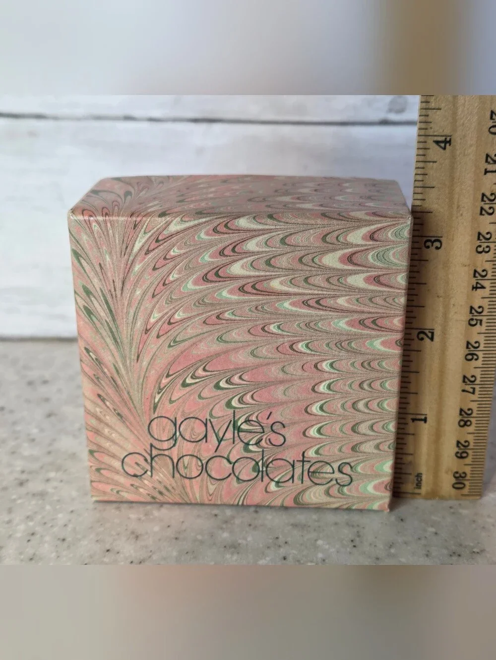 Vintage Gayle’s Chocolates Empty Box Marbled Paper Claudia A Brozo Ephemera